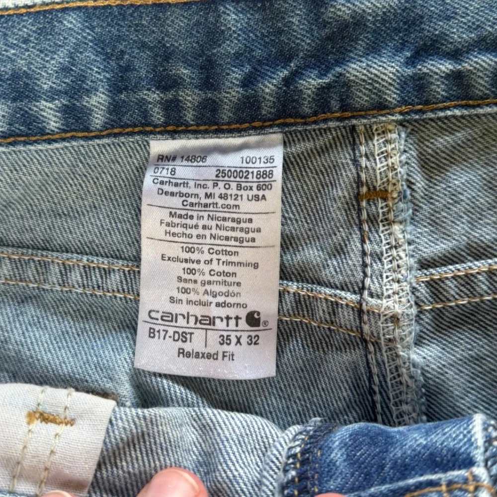 Carhartt B17-DST Relaxed Fit Straight Leg Denim Jeans Blue Mens 35x32 Workwear